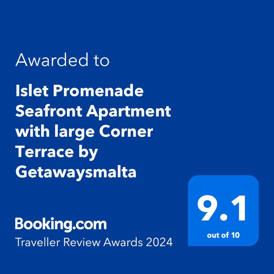 Islet Promenade Seafront Apartment With Large Corner Terrace By Getawaysmalta St. Paul's Bay Luaran gambar